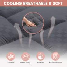 JustLet Quilted Mattress Topper Mattress Topper Mattress Protector Extra Thick Mattress Pad Cover Fluffy Mattress Cover Machine Washable