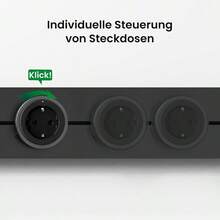 GONEO Power Rail Socket 32 A 750 mm 7360 W Orbital Multiple Socket with 5 Adapters Flexible Wall Socket Ideal for Kitchen Living Room Home Office Black - 750 mm - Übersicht 5