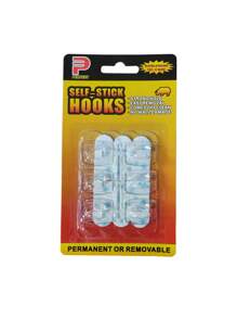 20/6pcs, Mini Self-Adhesive Hook, Detachable Traceless Decorative Thread Hook, Transparent Hook, Sticky Wall Hook, Indoor/Outdoor Mini Light Clip, Holiday Decoration Supplies, Multi-Purpose Clip, Suitable For Christmas, Halloween, New Year Decoration Hanging Display, Practical Hook