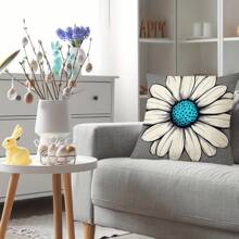 4 Stücke süße Heimat geometrischer Blume Muster Kissenbezug, einfach pastoraler Pfirsich Samt Reißverschluss Kissenbezug für Zuhause, Auto, Schlafzimmer, Wohnzimmer, geeignet für alle Jahreszeiten (Kisseneinsatz nicht enthalten)