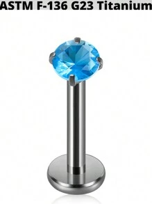 1PC G23 Titanium Round Zirconia Internal Thread Labret Lip Rings Cz Ear Cartilage Tragus Helix Earring Lobe Piercing Jewelry - 1 Titanium Plated Original Color - View 19