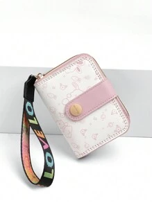 BATSIOE New Cute Cartoon Random Rabbit Print Women Accordion Card Holder Wallet Large Capacity Multi-Function Coin Pouch ID Card Holder Driving License Case Great For New Year Valentine's Day Gift For Women Wallet Mini Wallet Purse Wallet Card Wallet - Pink - View 3