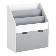 SoBuy KMB17-HG, Children Kids Bookcase Book Shelf Storage Display Rack Organizer Holder, Storage Drawer On Wheels - Grey - View 4