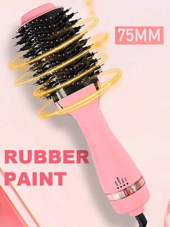 PinkSings Pink Hair Dryer Brush, Warm Air Brush, 3 In 1 Hair Drying/Curling/Straightening Professional Salon Electronic Blow Dryer Brush For Women, Matte Surface With EU Plug