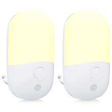 BABYLIYA Veilleuse LED avec capteur de crépuscule à l'aube/capteur de mouvement, 3 niveaux de luminosité, blanc chaud, petite veilleuse en ABS pour l'entrée, la chambre, le couloir, le couloir, l'éclairage nocturne de la salle de bain