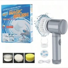 Electric Cleaning Rotary Brush Band, Multiple (With 3 Brush Heads, 4 Brush Heads, 5 Brush Heads) Power Cleaning Brush, Household Rechargeable Handheld Shower Cleaning Brush For Bathroom Wall Tile Floor Bathtub Kitchen
