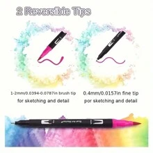 1 Set Of 168 Colors Marker Pens, Dual-Tips Colored Drawing Pens For Painting, Student Art Supplies Back To School