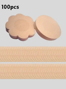 100 pegatinas redondas desechables y autoadhesivas para pezones, transpirables e invisibles, adecuadas para sujetadores de mujer y accesorios de sujetador de mujer