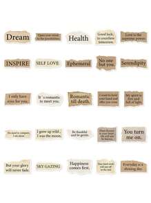 50 张撕开英文字母贴纸适用于日记本、笔记本、手机壳、笔记本电脑、马克杯、防水装饰贴纸 - 彩色 - 查看 6