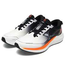 XTEP Men's Low-Top Sneakers, Fitness Training Casual Shoes, Lightweight Comfortable Running Shoes - Sail White/Black/Light Red Orange - View 3