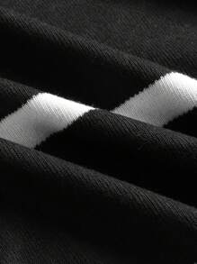 男士短袖轻便休闲舒适针织条纹时尚简约 Polo 衫，适合夏季日常通勤 - 黑色 - 查看 5
