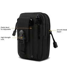 Military Tactical Backpack Waist Bag Smartphone Wallet - Black - View 2