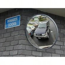 CONVEX MIRROR 40CM RUBBER FINISH USE IN RECEPTION GARAGE CORRIDORS SHOPS - Black - View 8