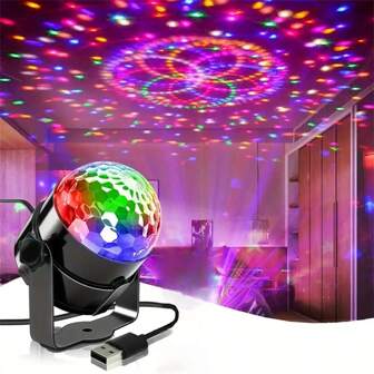 1 Multifunctional LED Magic Ball Light Party And Disco Atmosphere Light With USB Power Supply, Perfect For Home Decoration, Ktv, Wedding And Festival Celebrations