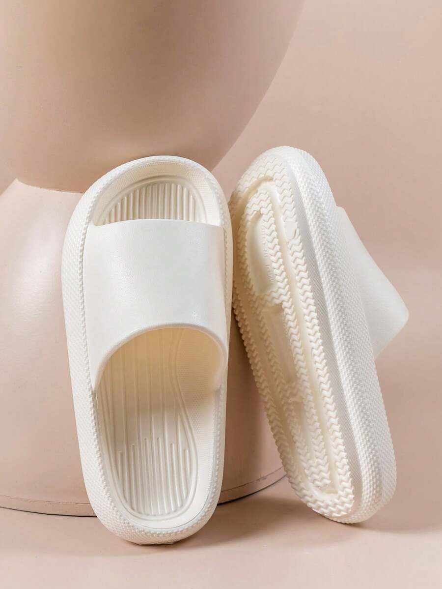 Men's Summer Slippers Light&Soft Women's Sandals Anti-Slip EVA Thick Sole Couple Comfortable Home Slippers Bathroom Shower Shoes Guest Slippers Male Hotel Wholesale Shoes - White - View 1