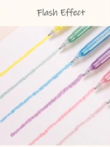 88/40 Farben Metallic Glitzer Gelschreiber Set, extra große Kapazität Glitzer Gelschreiber, Glitzer-Effekt, attraktiv, geeignet für Malbücher, Textmarker, 1mm, Grundschul-Kunst-Zeichenbücher, stapelbare farbige nicht-transparente Papiere, Hochleistungs-Textmarker, Glitzer-Gelschreiber, Zeichenstifte, geeignet für Schüler-Markierungen - Verschiedenfarbig - Übersicht 6