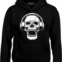 DJ Skull Wearing Headphones Skeleton Hoodie Sweatshirts