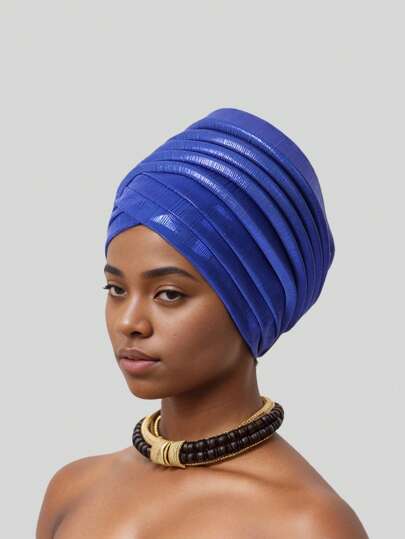 1pc Elegant Multi-Layer Exaggerated Turban Cap, Versatile Headwear For Daily Use And Gatherings Hair Sleep Cap
