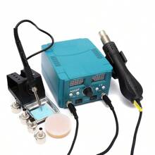 Hot Air Rework Station KATSU 2 In 1 Electric Digital Display Heating Gun Hot Air Gun Soldering Iron Welding Station Kit Adjustable Temperature Ideal For Electronics Electrical Repairing - 70W - View 2