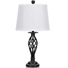3-Piece Lamp Set 2 Table Lamps 1 Floor Lamp Fabric Shades Living Room Bedroom - Xem 9