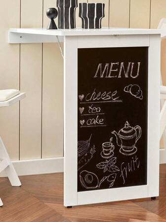 SoBuy FWT20-W FWT20-W, aan de muur gemonteerde klaptafel, opvouwbare keuken-eettafel, bureau met memobord, wit