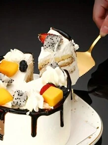 2 件/1 件 Gogeli 金色蛋糕刀和托盘套装，不锈钢蛋糕切具套装，优雅蛋糕切具套装，适用于婚礼、生日、派对、周年庆典 - 彩色 - 查看 6