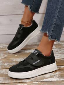 2025 Spring New Arrival Women's Small White Shoes, Hook-And-Loop Design Niche Versatile Sneakers - Black - View 2