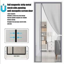 Porte moustiquaire magnétique, rideaux latéraux réversibles, moustiquaire en fibre de polyester améliorée, balcon, porte-fenêtre, porte coulissante en verre - gris