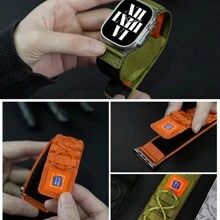 1pc Nylon Braided Strap Band Compatible With Apple Watch Ultra/Series 8/SE/7/6/5/4/3, Suitable For 9/S8/S9/S10, Outdoor Sports Hiking Wristband