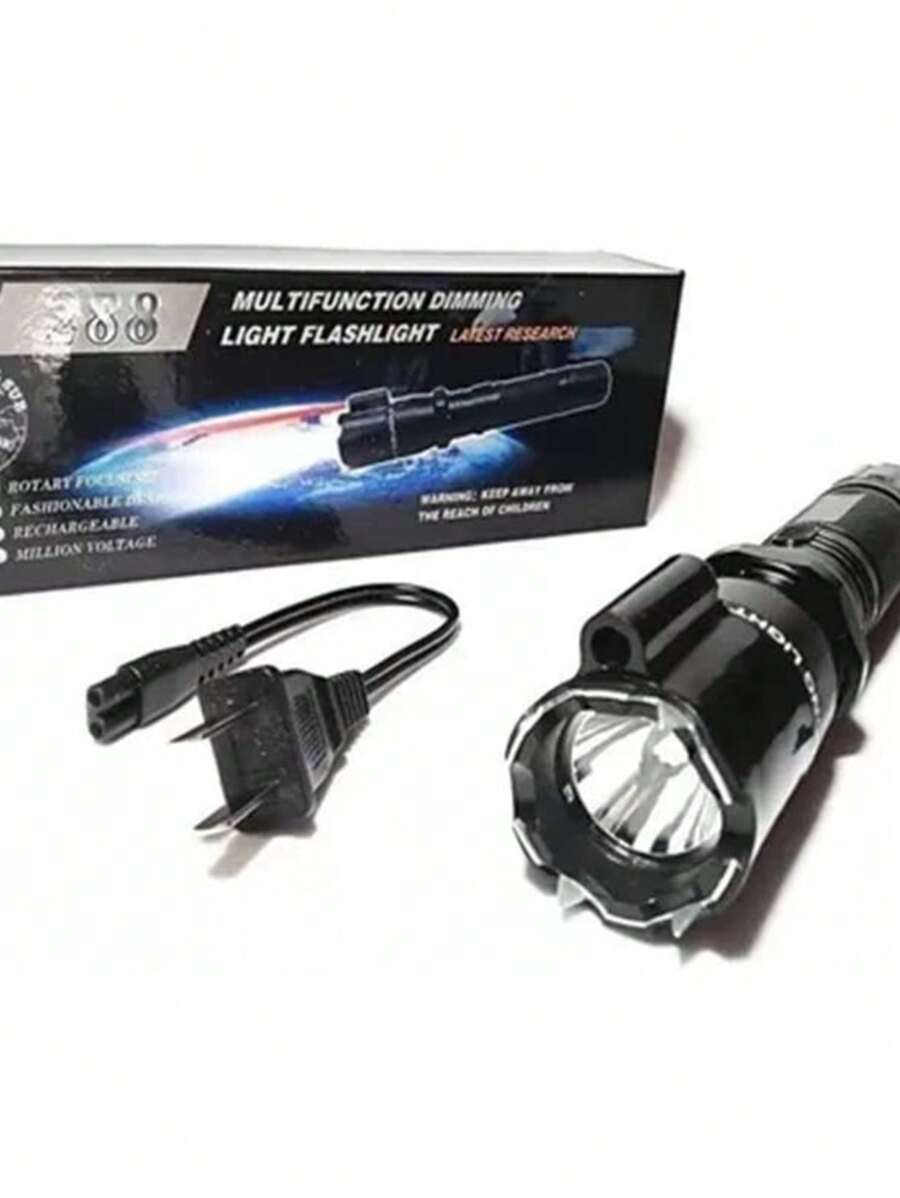 Lampara Táctica Led, Descarga + Laser - Negro - Ver 1