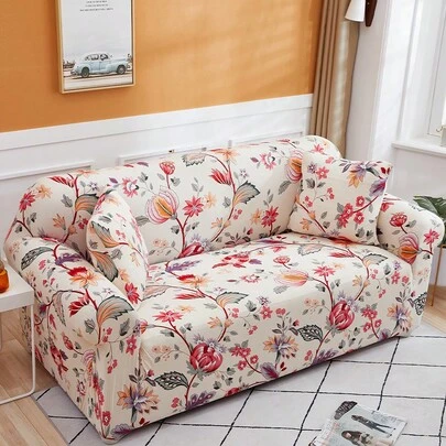 1pc Printed Full Sofa Cover (Including 1pc Cushion Cover), Modern Style Sofa Protector, Suitable For Living Room And Office Sofa Decor Couch Cover Sofa Covers Room Decor Living Room Decor