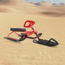 YUNRUX Skidor för barn, ungdomar och vuxna, vintersläde med ratt, snowboardsläde - A - Visa 10