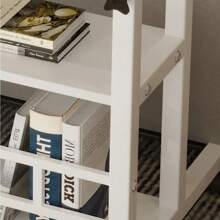 3-Tier Height Adjustable Mobile Small Laptop Table With Rollers Overbed Desk Stand PC Computer Shelf 60cm*40cm - White - View 4