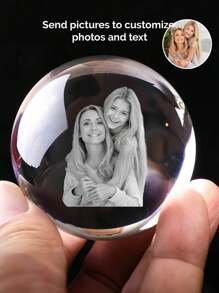 Bola de cristal de vidrio personalizada - Esfera de foto personalizada para decoración del hogar y la oficina - Regalo perfecto para San Valentín, Navidad, cumpleaños e ideal para familiares, colegas, seres queridos - Multicolor - Ver 7