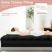 JustLet Quilted Mattress Topper Mattress Topper Mattress Protector Extra Thick Mattress Pad Cover Fluffy Mattress Cover Machine Washable