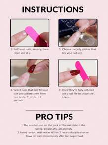10pcs Handmade French Style Pointed Nail Stickers, Colorful Fingertips, Rhinestone Inlaid, Hand-Painted Creative Patterns And 3D Art Design, Full Coverage Glitter False Nails, Suitable For Dates, Parties, Gatherings, Outings And Special Occasions - Multicolor - View 8