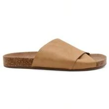 Women's Cork Footbed Slide Comfortable Cross-Strap Flat Casual Sandals - Lạc đà - Xem 3