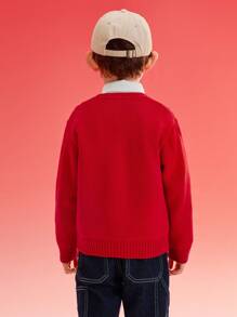 Balabala Chaqueta de punto casual con bordado de dibujos animados para niños, para otoño/invierno