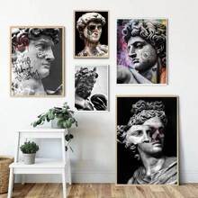 1pc Wall Arts Posters FramelessVintage Statue Classical Graffiti Art David Poster Classic Vintage Posters Quality Art Retro Posters For Home Room Wall DecorVintage