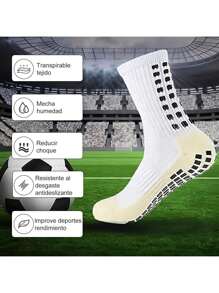 Football Socks,12 Pairs Men's Sports Socks, Cotton Mid-Calf Socks, Non-Slip, Breathable, Suitable For Football, Baseball, Basketball, Running - 彩色 - 查看 2