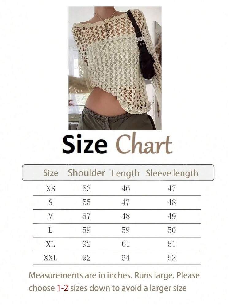 كنزة صوفية فضفاضة كاجوال مفرغة للنساء، بأكمام طويل...