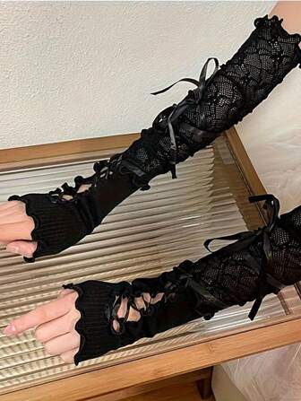 1对蕾丝臂袖超薄防晒洛丽塔蕾丝臂袖女士蕾丝袖配饰