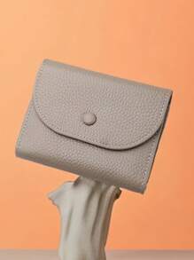 1 Portamonete multifunzionale con texture di litchi, mini portafoglio piccolo con porta carte, in pelle PU morbida