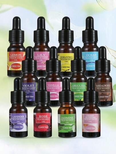 1 pieza, Aceite esencial de aromaterapia, Humidificador/Máquina de aromaterapia/Piedra difusora/Aromaterapia para coche/Aceite esencial de aromaterapia, Aceite esencial de fragancia calmante de plantas para el dormitorio, 12 fragancias Decoraciones navideñas