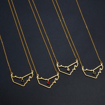 1pc UAE The United Arab Emirates Map Pendant Necklaces For Women Stainless Steel Material Jewelry