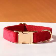 Multiple Colour Velvet Personalise Dog Collar Engraved Pet Name Plate Metal Buckle,Wedding Puppy Gift,Gold,Stylish,Soft And Does Not Harm The Skin,Colorful,Vintage,Simple,Unisex,Casual,Cuties,Custom,Personalized,Unique,Boyfriend,Girlfriend,Dad,Mom,Family,Friends,For Anniversaries,For Birthdays,For Graduation,For Prom,For Party,Gold Jewelry,Ideal Gifts For Him,Ideal Gifts For Her
