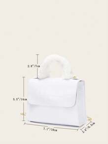 1 pezzo Borsa a tracolla da ragazza con decorazione in pelliccia al polso, borsa a tracolla, regalo ideale