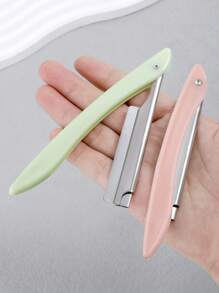 2 件不锈钢面部毛发修剪刀，专业修眉、修胡须工具，适合男女，化妆，便宜，房间装饰，梳妆台，旅行，卧室，化妆配件，修眉刀 - 彩色 - 查看 6