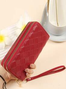 Card Holder Wallet Credit Card Case - Double Layer Women Clutch - Evening Bag - Large Capacity - Solid Color Multi Card Women Wallet - Multifunctional Zipper Quilted Wallet With Strap - Portable Card Holder Coin Purse - Phone Pouch Handbag Gift For Girlfriend Wife Birthday Organized Daily Use For Women Wallet Purse Wallet Long Wallet