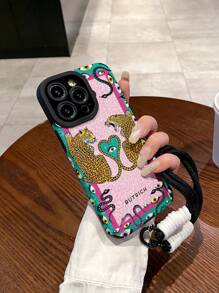 1 pezzo Custodia protettiva per telefono in TPU con perforazioni, motivo a serpente, rosa e teschio, anti-urto, con cordino, compatibile con iPhone X, XR, 11, 12, 13, 14, 12 Pro Max, 13 Pro Max, 14 Pro Max, 15, 15 Pro, 15 Plus, 15 Pro Max, iPhone 16, iPhone 16 Pro, iPhone 16 Pro Max, iPhone 16 Plus, e A04, A12, A13, A14, A24, A32, A50, A33, A34, A52, A54, A71, A73, S20, S20 FE, S22 Ultra - Multicolore - Visualizzare 1